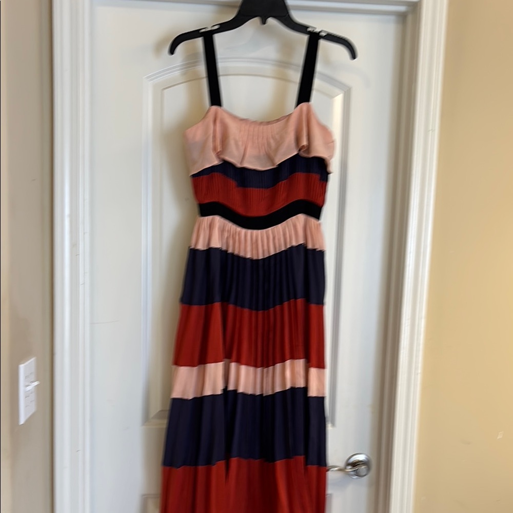 Endless Rose Colorblock Midi Dress in Pink, Red, and Blue